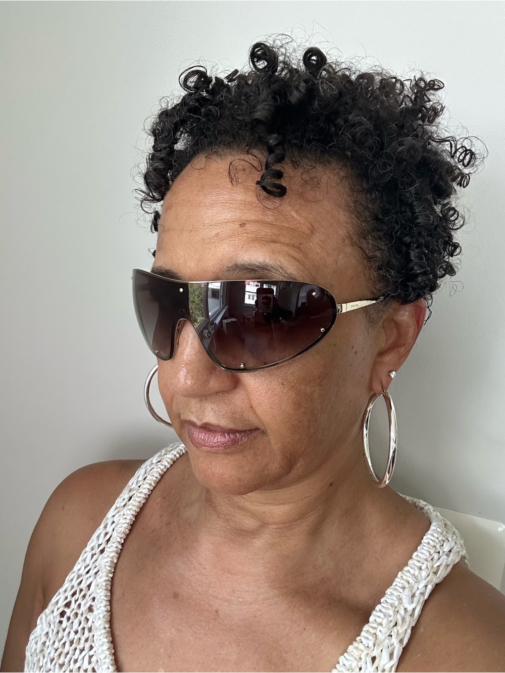 Prada Shield Sunglasses with Brown Gradient Lenses - Picture 6 of 6